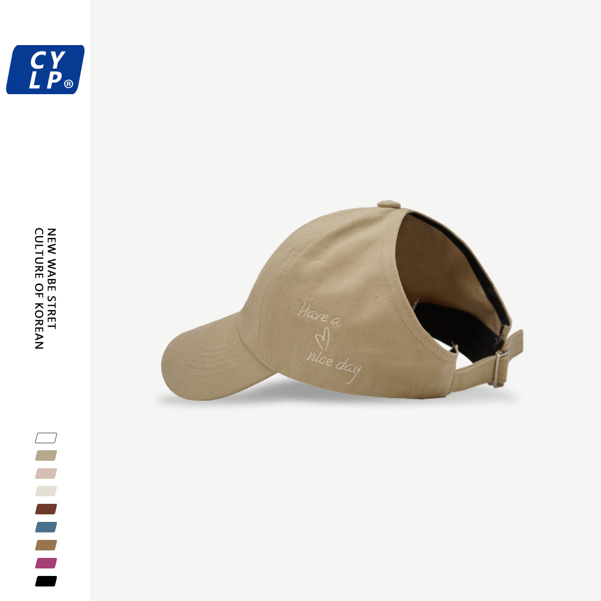 Wholesale College style love embroidery ponytail half-top hat